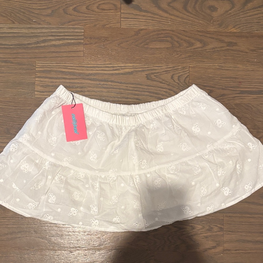 Edickted Dora Eyelet Flared Mini Skirt